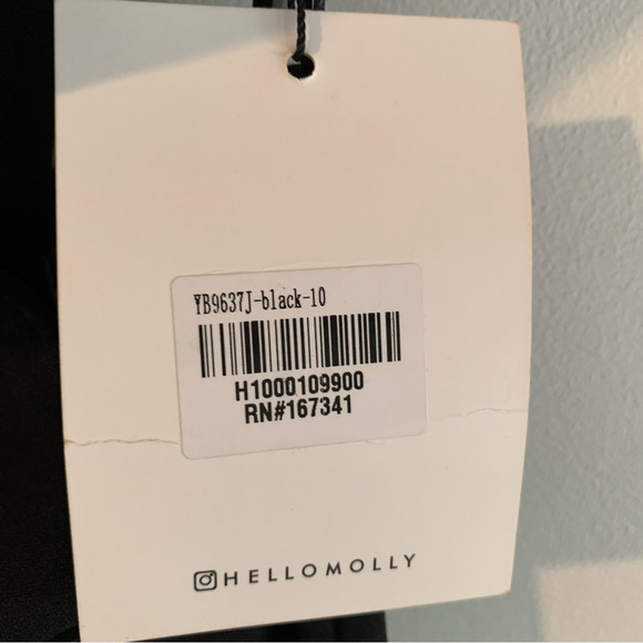 NWT Hello Molly I Hope You Dance Black Wide Leg Frill Top Jumpsuit Size M 6 - Picture 7 of 9